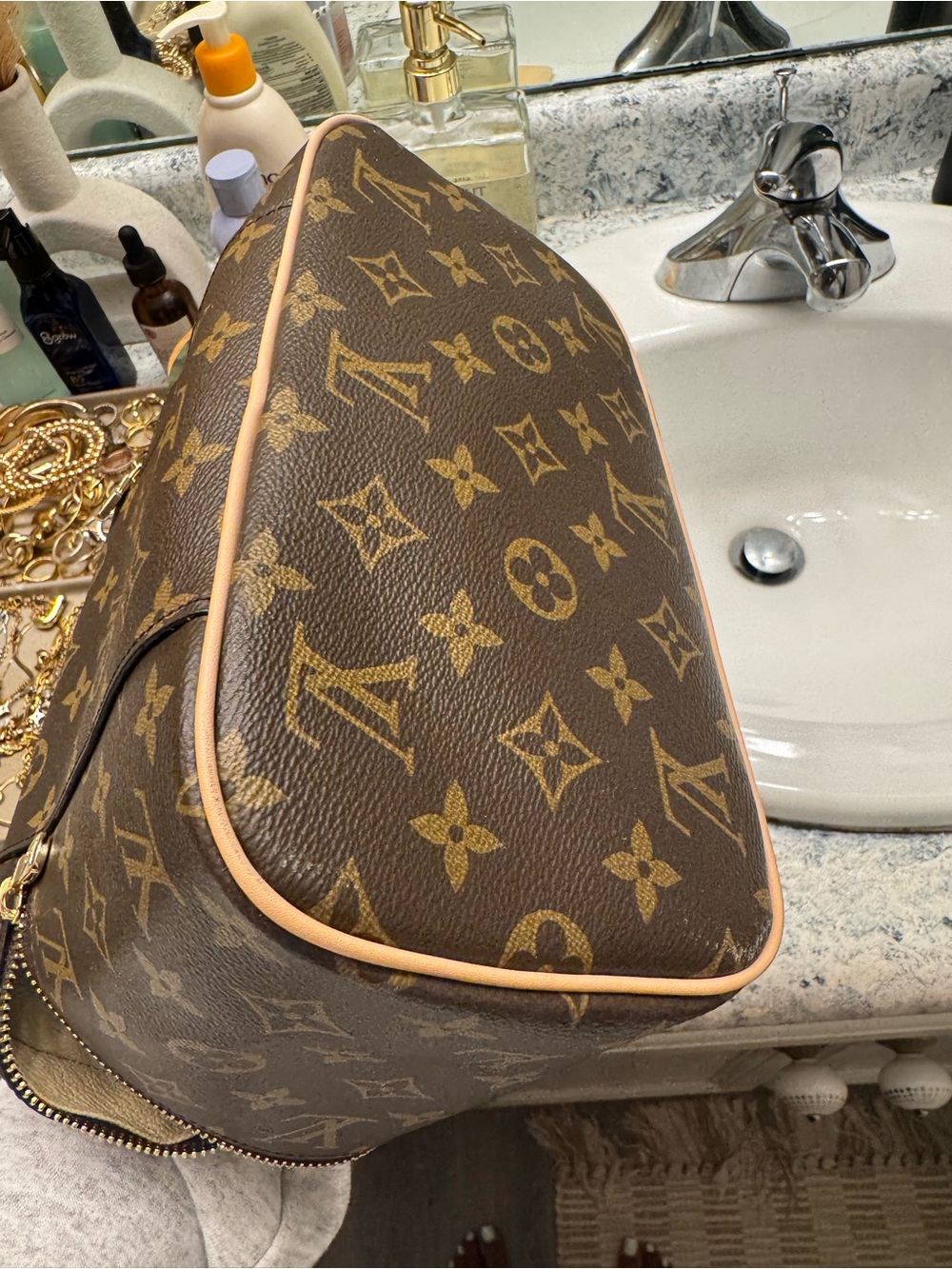LV Monogram Cosmetic Pouch in Brown and Tan Nice BB size - Picture 5 of 5